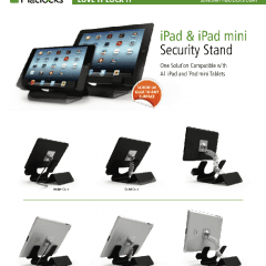 Maclocks tablet security holder for all iPads; Open back allows for maneuverability