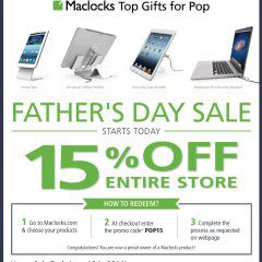 fathersday, promotion, sale, maclocks, save, ipad, ipad enclosure, tablet