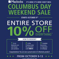 Maclocks Columbus Day Sale