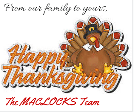 Maclocks Happy Thanksgiving!