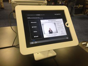 Maclocks iPad Kiosk used for The New York Times digital display