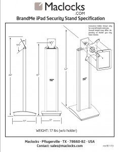 ClingOnBrandMe Security Stand Specs